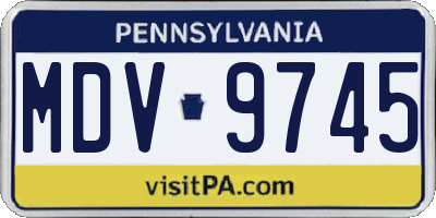 PA license plate MDV9745