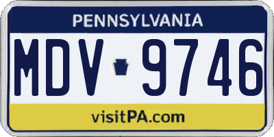 PA license plate MDV9746