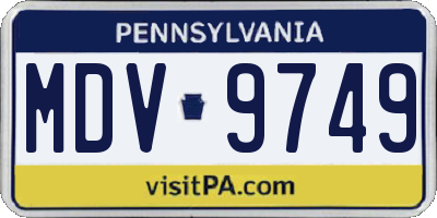 PA license plate MDV9749