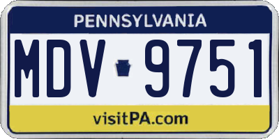 PA license plate MDV9751