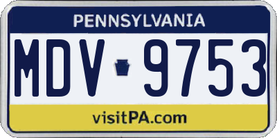 PA license plate MDV9753