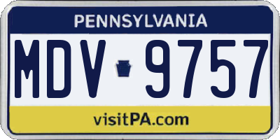 PA license plate MDV9757