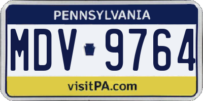 PA license plate MDV9764
