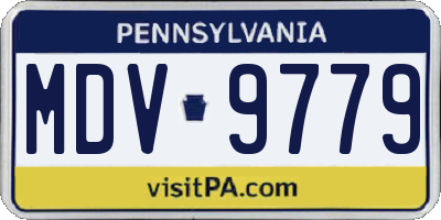 PA license plate MDV9779