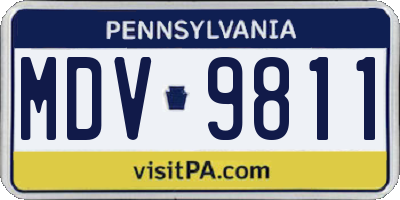 PA license plate MDV9811