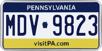 PA license plate MDV9823