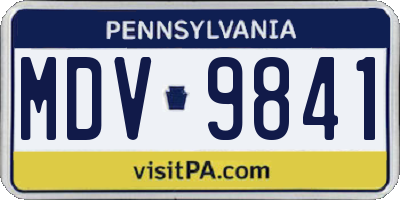 PA license plate MDV9841