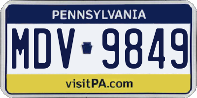 PA license plate MDV9849