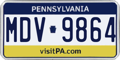 PA license plate MDV9864