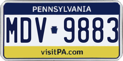 PA license plate MDV9883