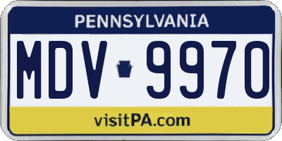 PA license plate MDV9970