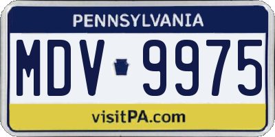 PA license plate MDV9975