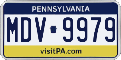 PA license plate MDV9979