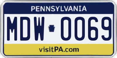 PA license plate MDW0069