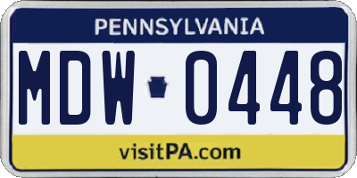 PA license plate MDW0448