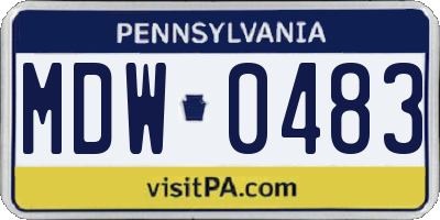 PA license plate MDW0483