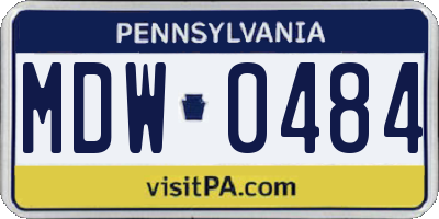 PA license plate MDW0484