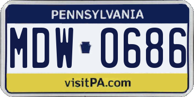 PA license plate MDW0686