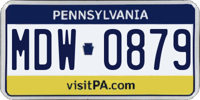 PA license plate MDW0879