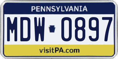PA license plate MDW0897