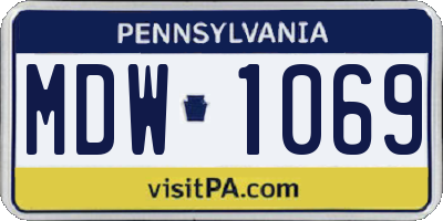 PA license plate MDW1069