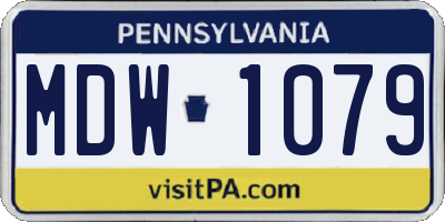 PA license plate MDW1079