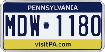 PA license plate MDW1180