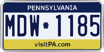 PA license plate MDW1185