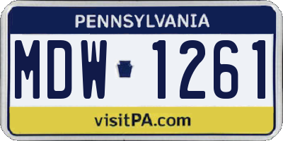 PA license plate MDW1261