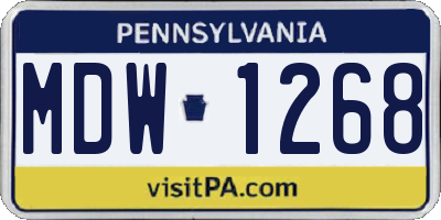 PA license plate MDW1268