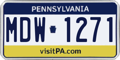 PA license plate MDW1271