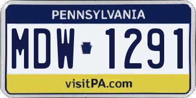 PA license plate MDW1291