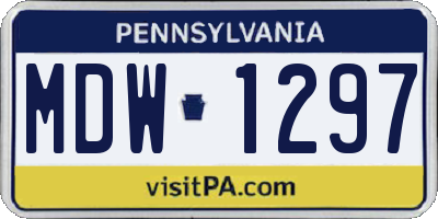 PA license plate MDW1297