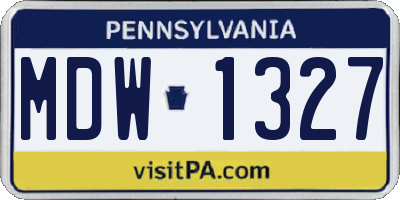 PA license plate MDW1327