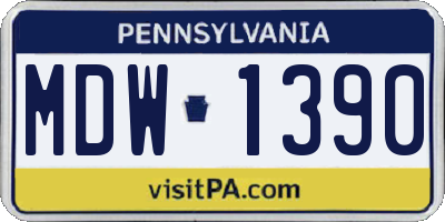 PA license plate MDW1390