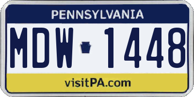 PA license plate MDW1448