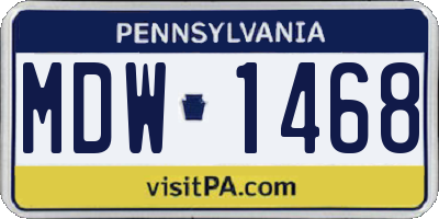 PA license plate MDW1468