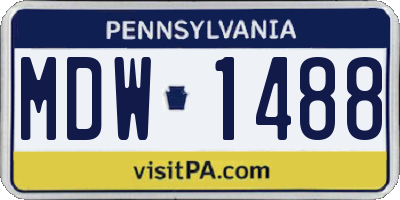 PA license plate MDW1488