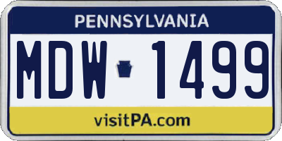 PA license plate MDW1499