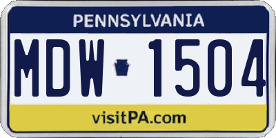 PA license plate MDW1504