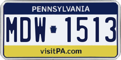 PA license plate MDW1513