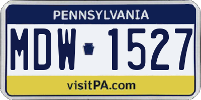 PA license plate MDW1527