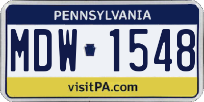 PA license plate MDW1548