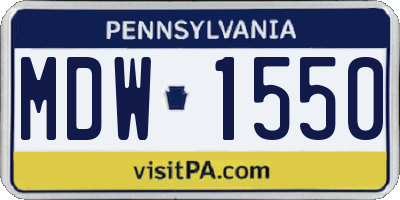 PA license plate MDW1550