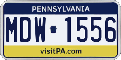 PA license plate MDW1556