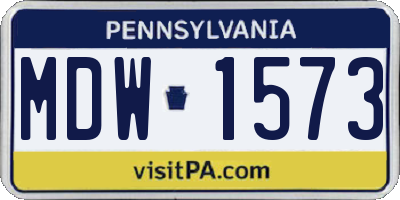 PA license plate MDW1573