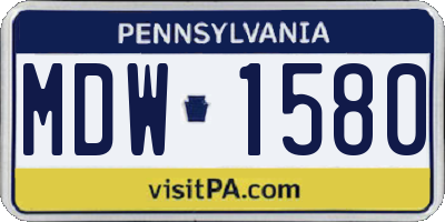 PA license plate MDW1580