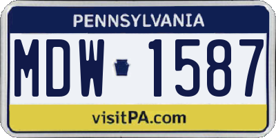 PA license plate MDW1587