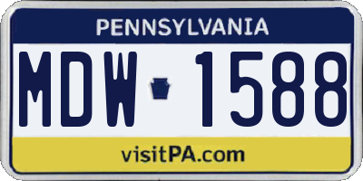 PA license plate MDW1588
