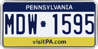 PA license plate MDW1595